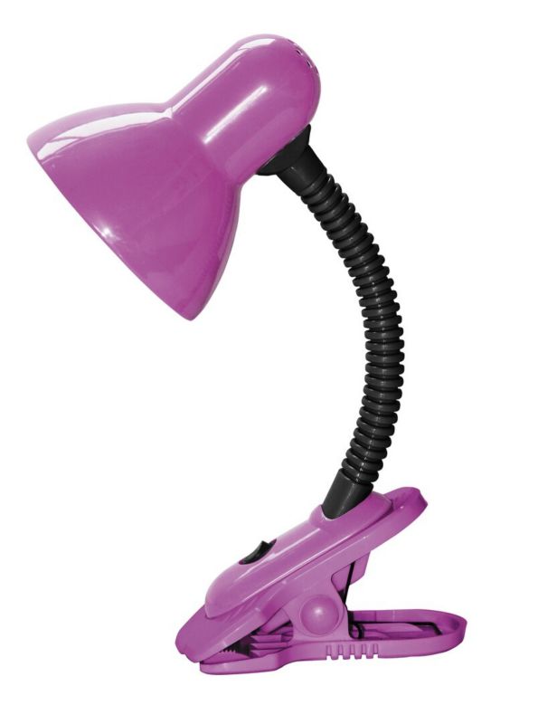Lampka biurkowa Rabalux Dennis różowa z klipsem 1 x E27 x 40W IP20 wym: 34 x 16 x 16 cm metal - 1 szt.
