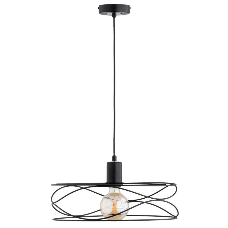 Lampa wisząca Alfa Diuk czarna wym: 70 x 42 x 42 cm 1xE27 x 15W 1 szt.