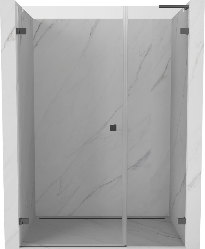 Drzwi prysznicowe uchylne Mexen Lunar-B L transparent gun metal 130x200 cm 1 szt.