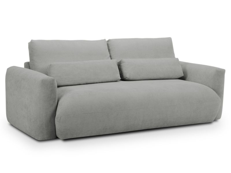 Sofa 3-osobowa Makamii Miki z tkaniny szenilowej 240x110 cm jasny szary 1 szt.