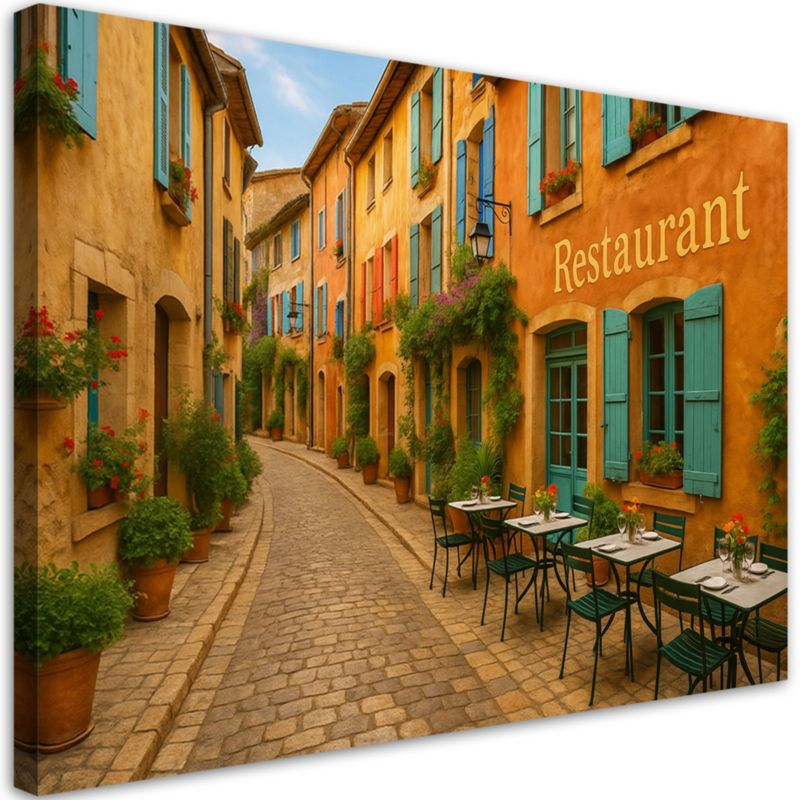 Obraz do salonu kuchni baru Feeby Włoska Uliczka Restauracja 90x60cm 1szt