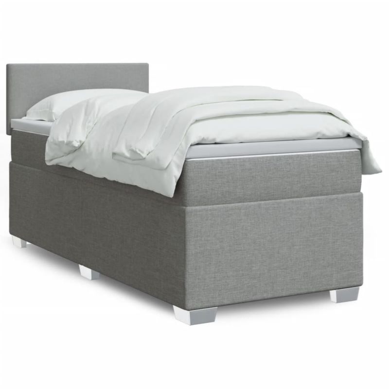 Łóżko kontynentalne WaszeMeble 100x200 cm jasnoszare WM-3285792 1 szt.