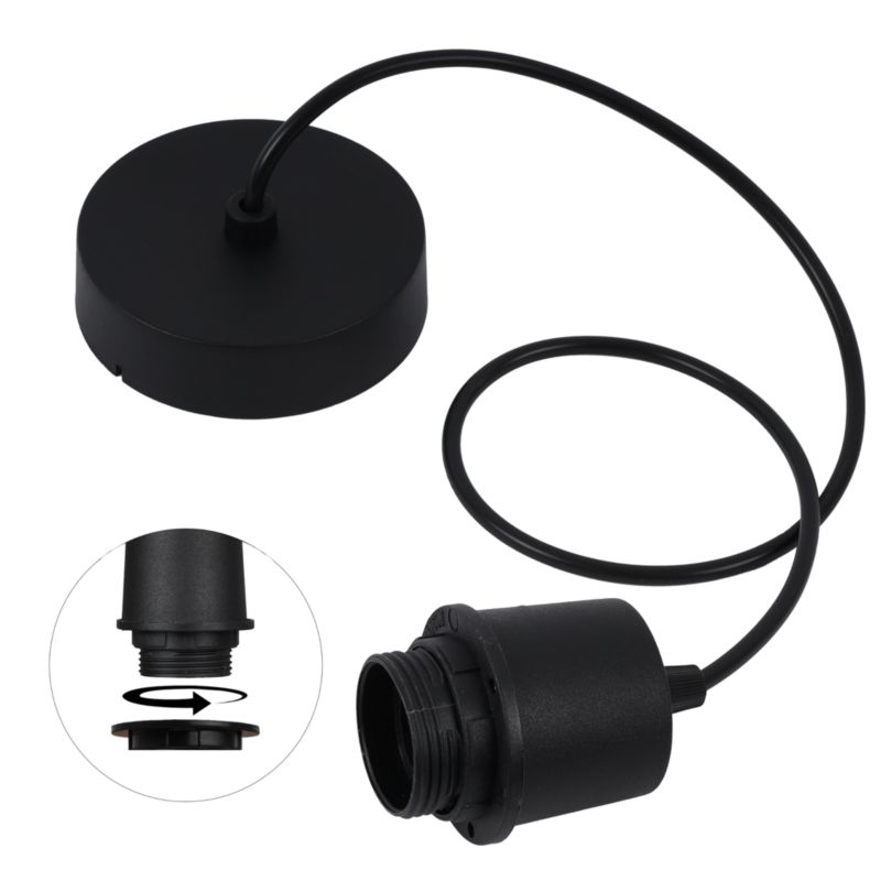 Linka zawiesie do lampy Light Home LH 1x E27 krążek/tuba czarny 1szt.