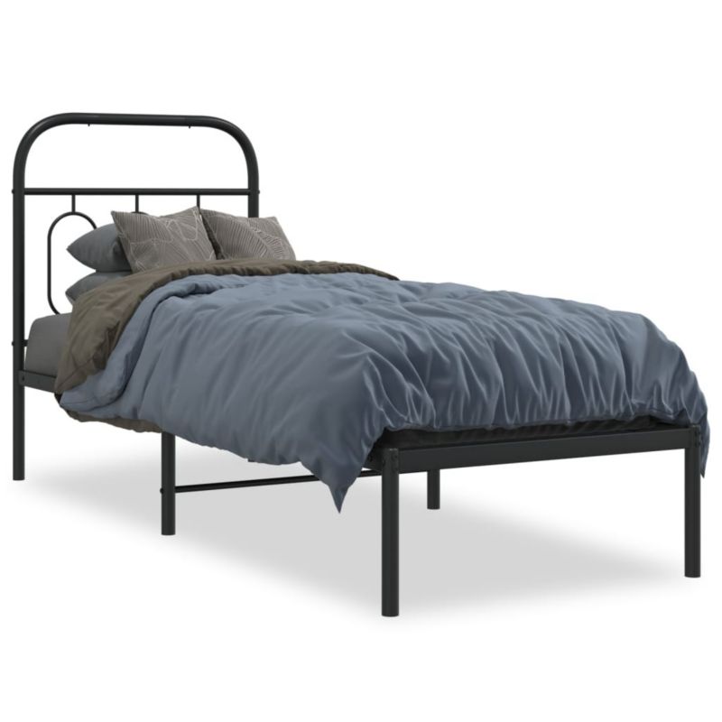 Łóżko metalowe WaszeMeble 75x190 cm czarna WM-377107 1 szt.