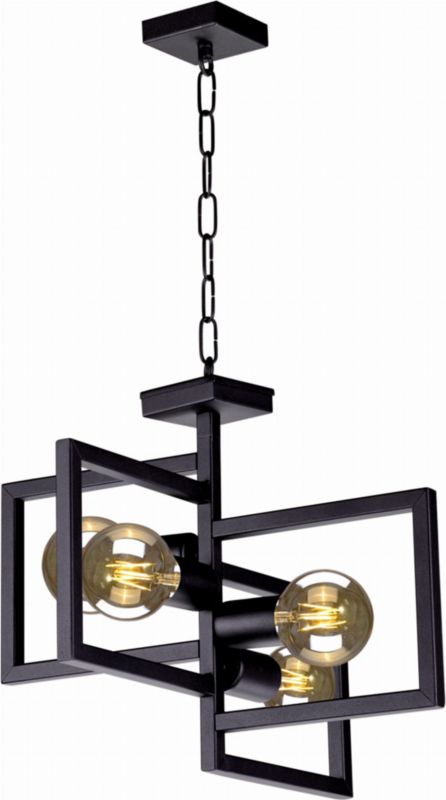 Lampa sufitowa Kaja Lavaya czarna wym: 66 x 44 x 44 cm 4xE27 x 60W 1 szt.