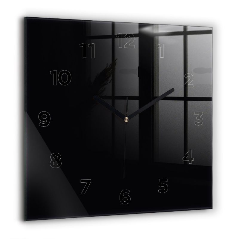 Zegar z czarnymi wskazówkami Wallfluent 60x60 cm Czarny 1 szt.