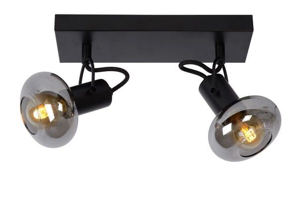 Lampa sufitowa wisząca Lucide Madee 6783 transparentna-czarna szerokość 26 cm 2xE14 x 25W 1 szt.
