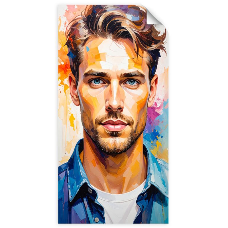 Naklejki samoprzylepne do salonu sypialni Feeby Portret Mężczyzna Model 100x200cm 1szt