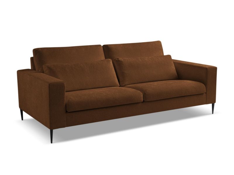 Sofa 3-osobowa Makamii Akala z tkaniny szenilowej 221x110 cm terakota 1 szt.