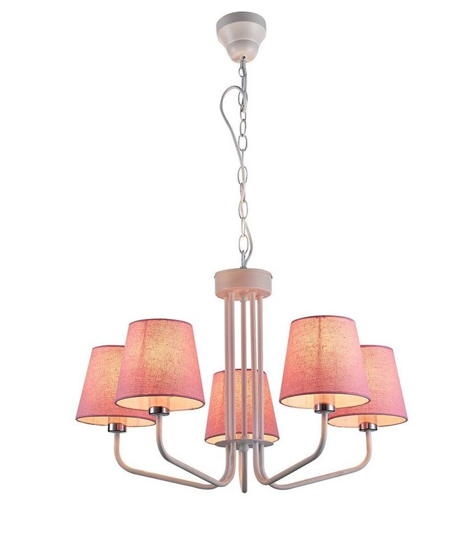 Zyrandol różowy lampa 5xE14 York Ledea