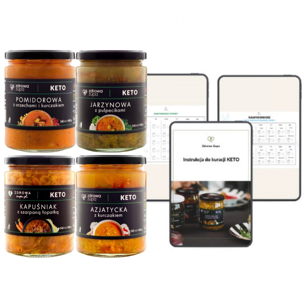 Kuracja Bezglutenowa KETO (4 zupy dziennie) (Instrukcja kuracji + Nawykomierz)