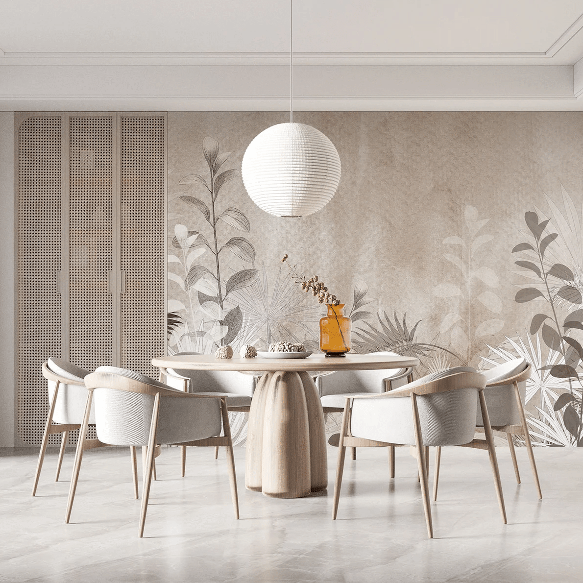 Fototapeta na ścianę Beige Leafs - Fizelina