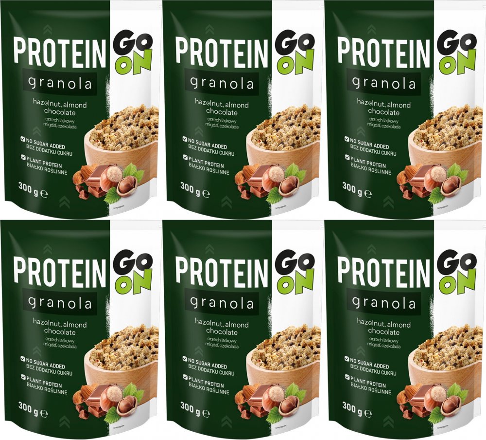 6x Granola proteinowa Sante Go On Protein, orzechowa z czekoladą, 300g