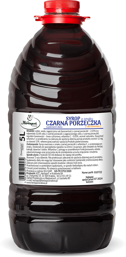 Syrop Herbapol w Krakowie, z witaminą C, czarna porzeczka, 5l