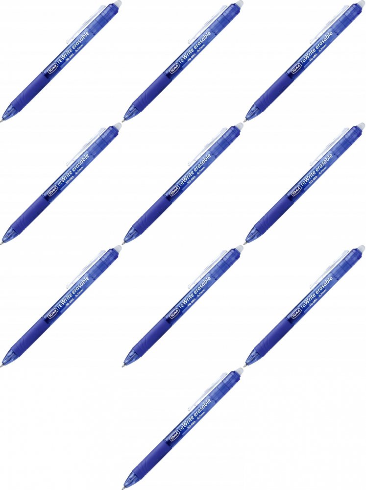 10x Długopis automatyczny Toma TO-085, wymazywalny, niebieski