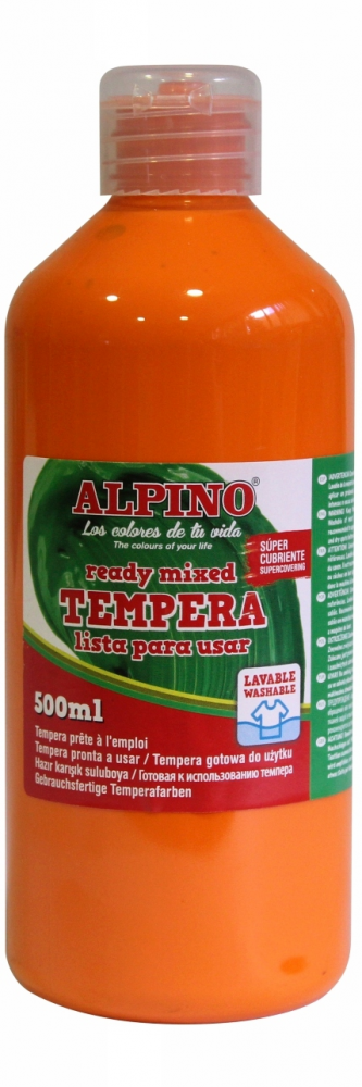 Farba plakatowa Alpino, w butelce, 500ml, pomarańczowy
