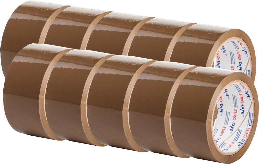 10x Taśma pakowa Dalpo Eurotape, Premium "Extra mocna", 50mm x 66m, brązowy