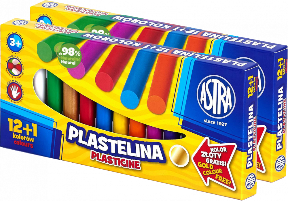 2x Plastelina Astra, 13 kolorów (12+1 kolor gratis)