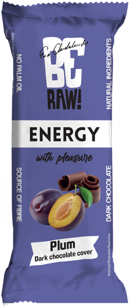 Baton owocowy BeRAW Energy, śliwkowy, 40g