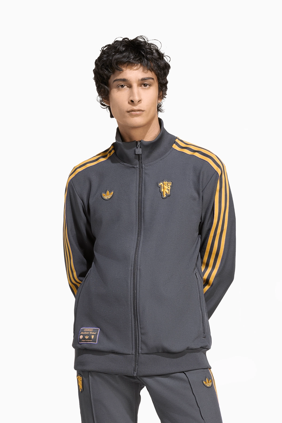 Bluza adidas Manchester United 25/26 Terrace Icons Full-Zip - Szary