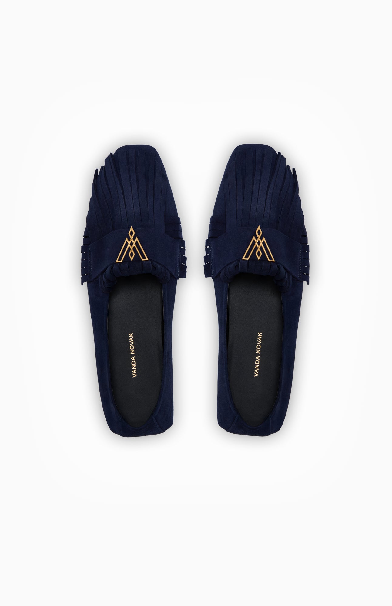 Zamszowe Loafersy FRINGES NIGHT SKY 42