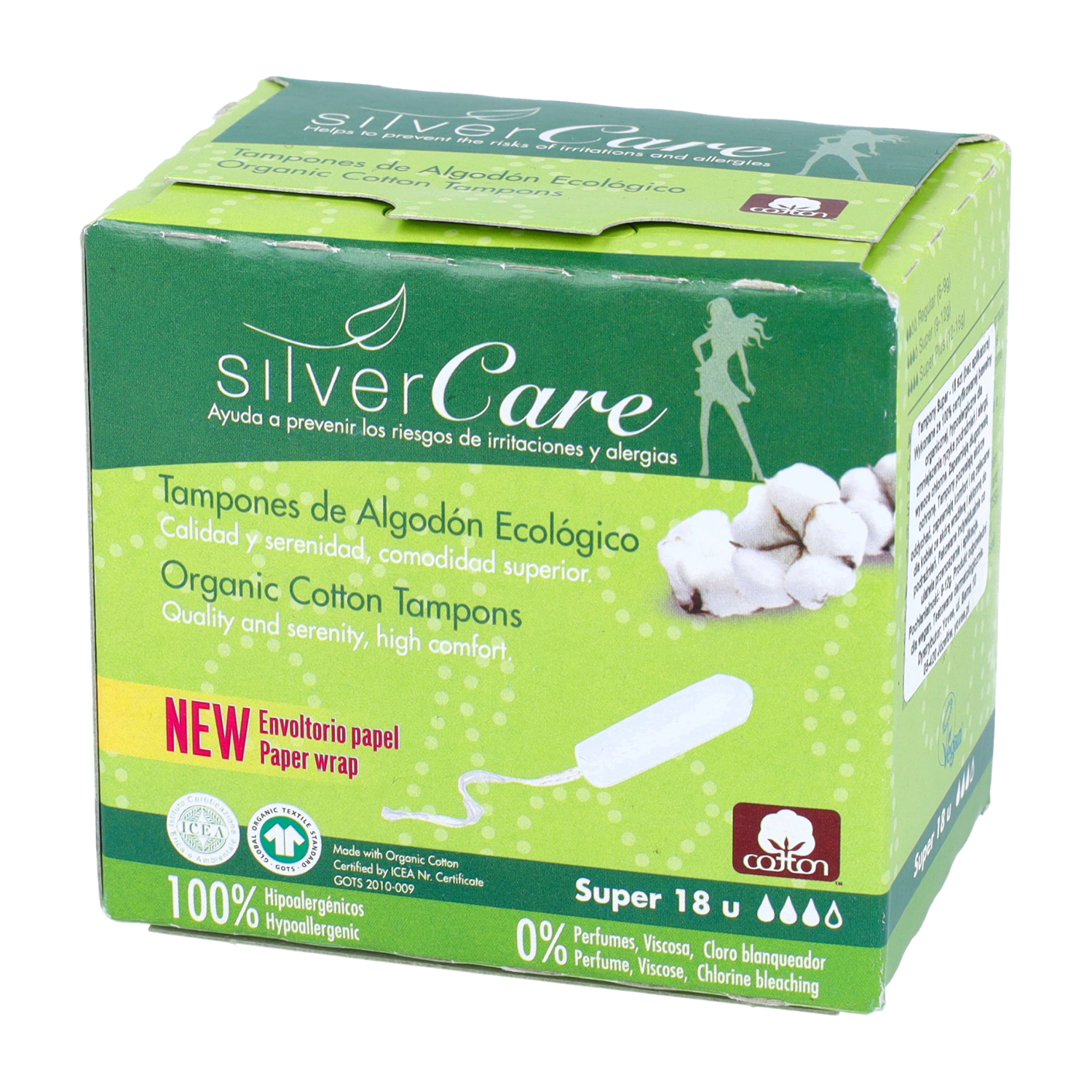 Masmi - tampony silver care bez aplikatora, 18 sztuk