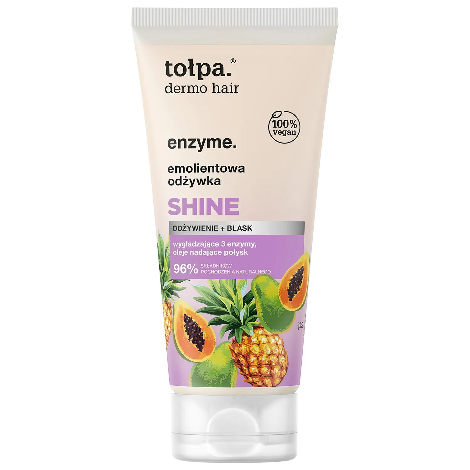 Tołpa dermo hair enzyme shine - emolientowa odżywka do włosów, 200 ml (data ważności: 30.11.2025)