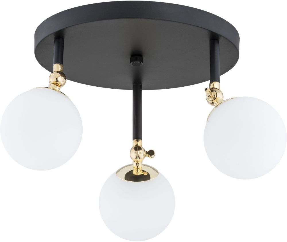 Argon Latina lampa podsufitowa 3x7W czarny/mosiądz/biały 1436