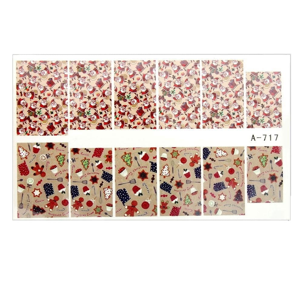 Naklejki wodne do paznokci arkusz 9 x 5,5 cm a Nr 717