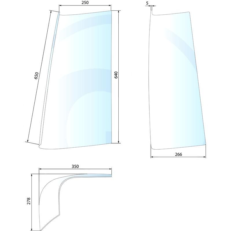 Szyba narożnikowa lewa CASE 743XL 3230 4240 795XL 84263821