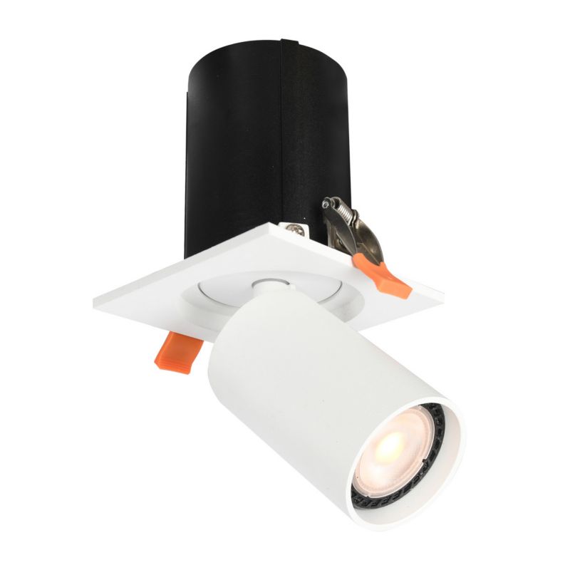 Oprawa sufitowa wpuszczana Italux Termo biały piaskowany ruchoma 1 x GU10 x 10W IP20 wym: 20 x 10 x 10 cm kwadratowa - 1 szt.