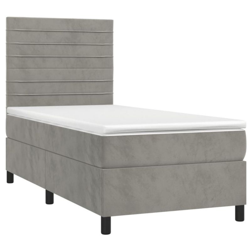 Łóżko kontynentalne WaszeMeble 90x190 cm szare WM-3136155 1 szt.