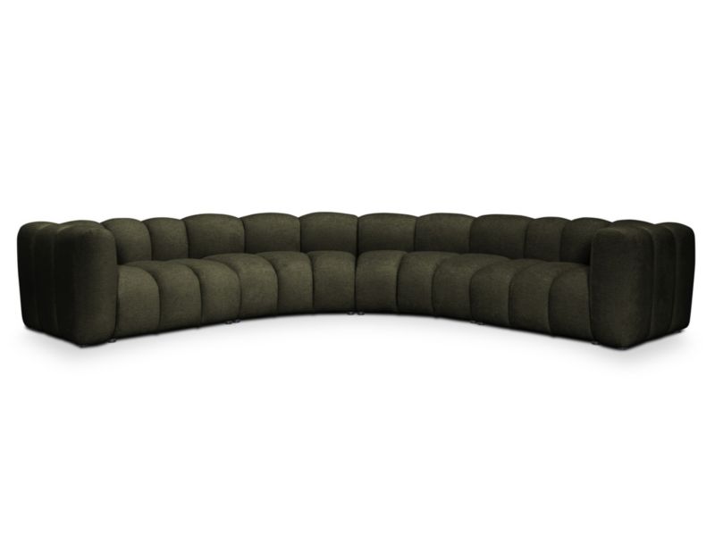 Modułowy narożnik Makamii Maka z tkaniny szenilowej 318x318 cm oliwkowy 1 szt.
