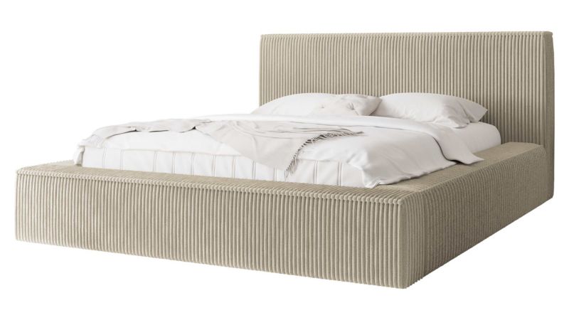 Łóżko tapicerowane MIRJAN 24 z pojemnikiem Glexi Sztruks 160x200 sztruks latte 1 szt.