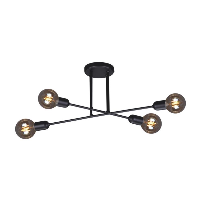 Lampa sufitowa Kaja Sitya czarna wym: 26 x 66 x 43 cm 4xE27 x 60W 1 szt.