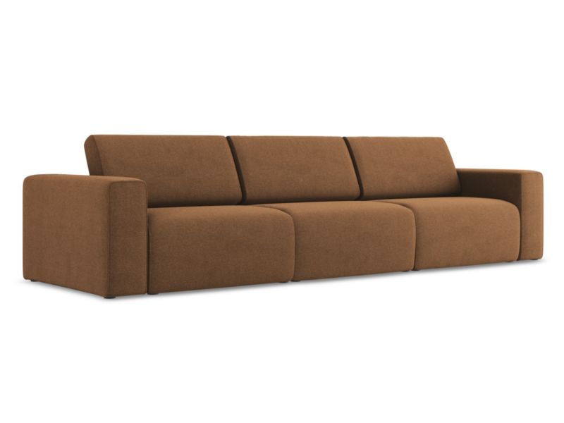 4-osobowa kanapa modułowa Makamii Kalea z tkaniny strukturalnej 314x103 cm terakota 1 szt.