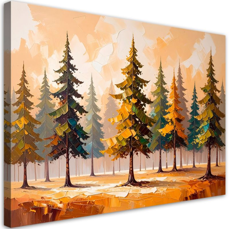Obraz do salonu sypialni Feeby Drzewa Pejzaż Imitacja farby 120x80cm 1szt