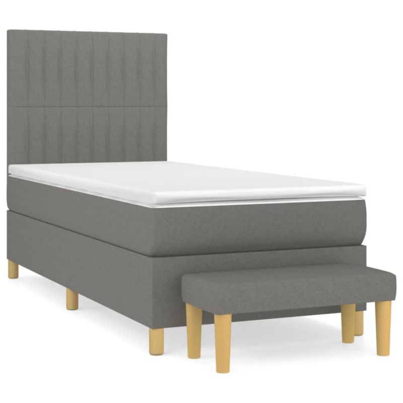 Łóżko kontynentalne WaszeMeble 90x190 cm ciemnoszara WM-3137278 1 szt.