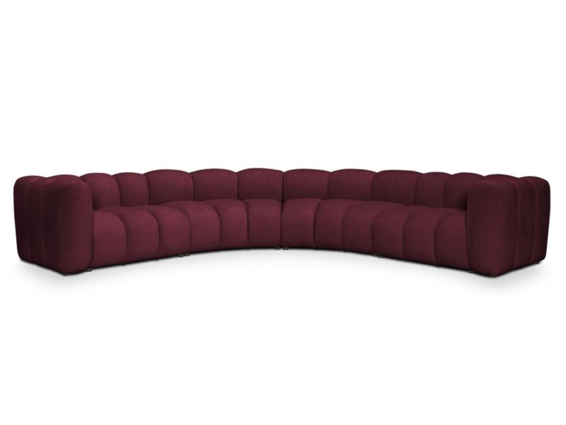 Modułowy narożnik Makamii Maka z tkaniny szenilowej 318x318 cm burgundowy 1 szt.