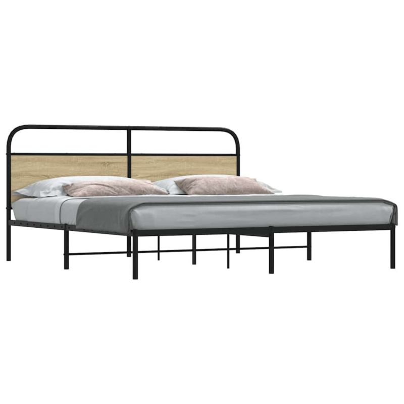 Łóżko metalowe WaszeMeble 180x200 cm dąb sonoma WM-3318643 1 szt.