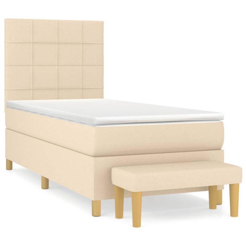 Łóżko z materacem WaszeMeble 90x190 cm kremowy WM-3137122 1 szt.