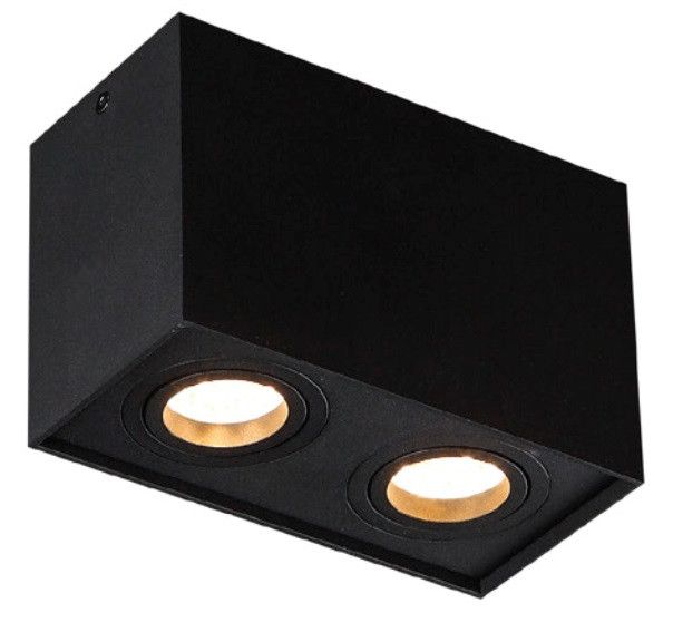 Spot oprawa sufitowa Maxlight Basic Square czarny 2 x GU10 x 50W IP20 wym: 12,5 x 19,5 x 9,5 cm - 1 szt.