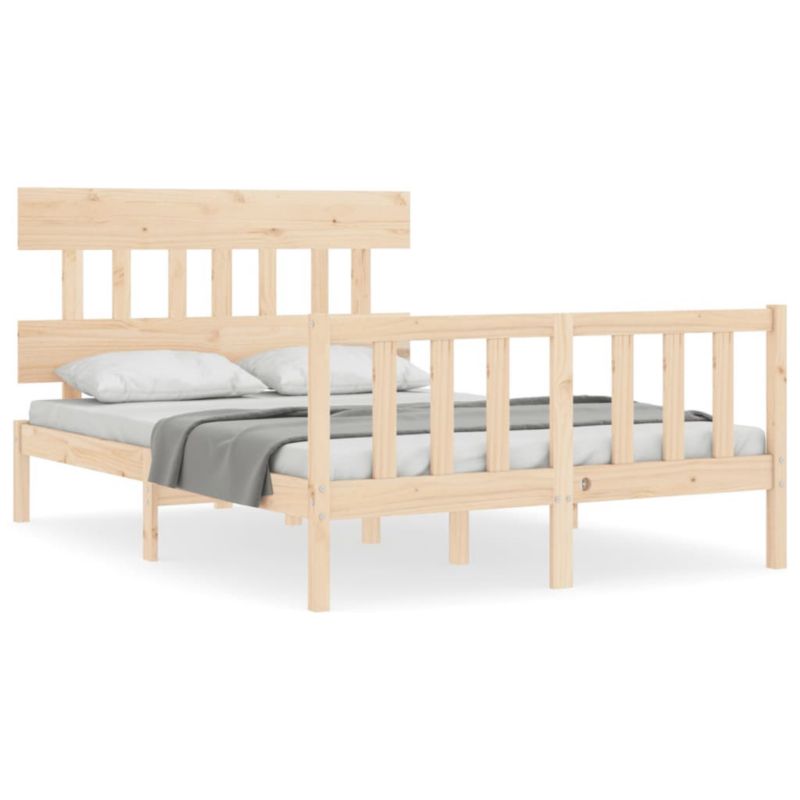 Łóżko drewniane WaszeMeble 140x190 cm brązowe WM-3193316 1 szt.