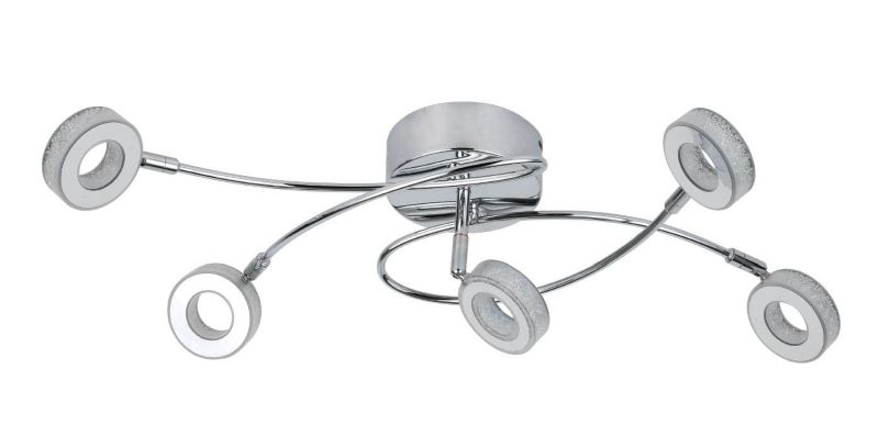 Lampa sufitowa wisząca Candellux Vinola chromowana biała wym: 20 x 68 x 30 cm wbudowany LED 5W 1 szt.