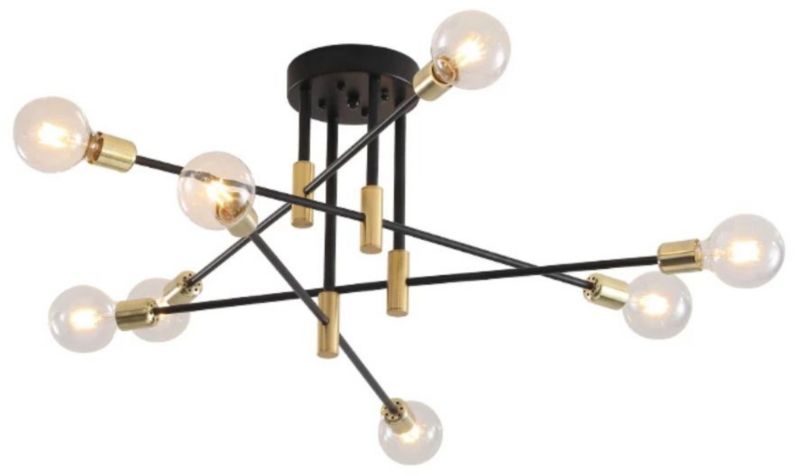 Lampa Sufitowa Wisząca Toolight App733-8C Czarny Złoty 1 Szt