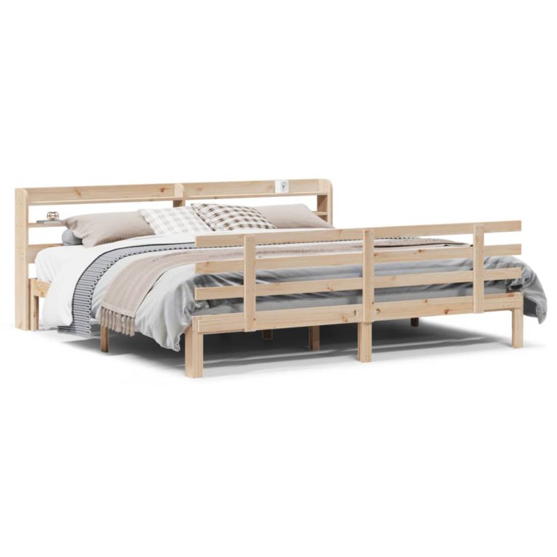 Łóżko drewniane WaszeMeble 200x200 cm brąz WM-3306861 1 szt.