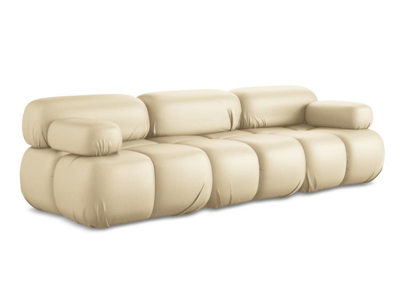 3-osobowa kanapa modułowa Makamii Lokua ze skóry syntetycznej 285x96 cm beżowy 1 szt.