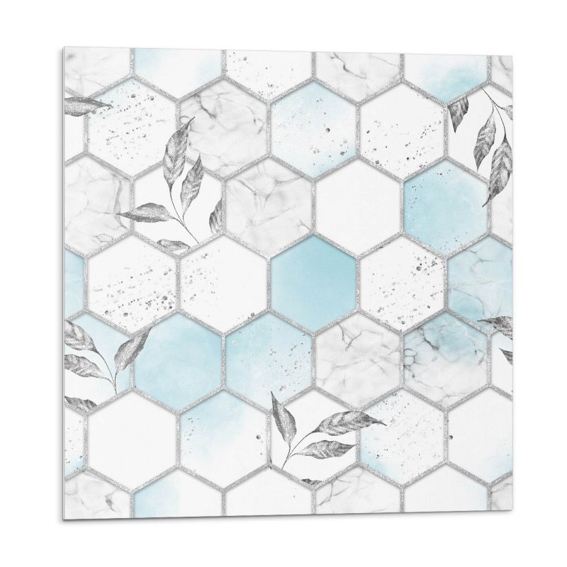 Kafelki samoprzylepne Wallfluent 30x30 cm Liściasty wzór w formie heksagonów 9 szt.