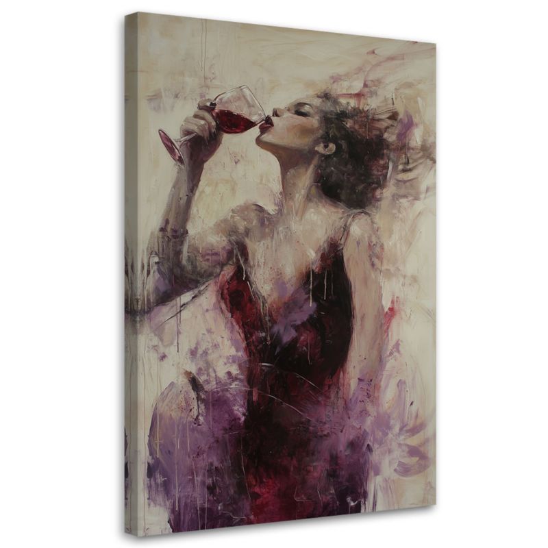 Obraz nowoczesny Feeby Kobieta Wino Abstrakcja 60x90cm 1szt