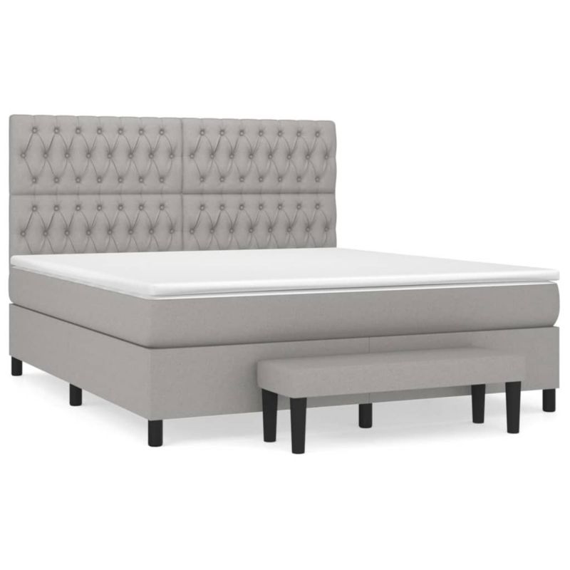 Łóżko kontynentalne WaszeMeble 180x200 cm jasnoszare WM-3136853 1 szt.